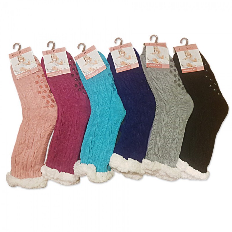 VÝROBKY Z OVČÍ VLNY - Ponožky spací pletené růžové