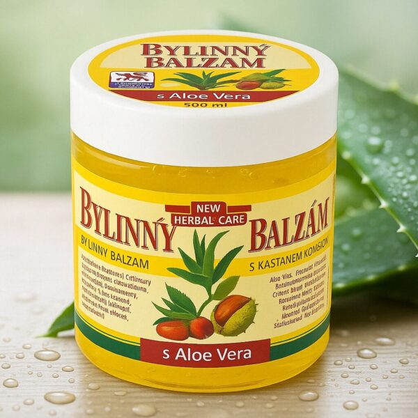 Bylinný balzám s Kaštanem Koňským 500 ml s Aloe Vera -  Jemné Zklidnění, Hydratace a Regenerace Pokožky