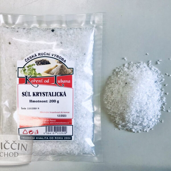 Sůl Krystalická – Hrubozrnná Přírodní Sůl pro Každodenní Použití (200 g)